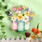 Spring Flower Door Sign Easter Bunny Decor Hello Spring Decorations Welcome Sign for Front Door Colorful Wooden Hanging Decorations for Home Indoor Outdoor Farmhouse